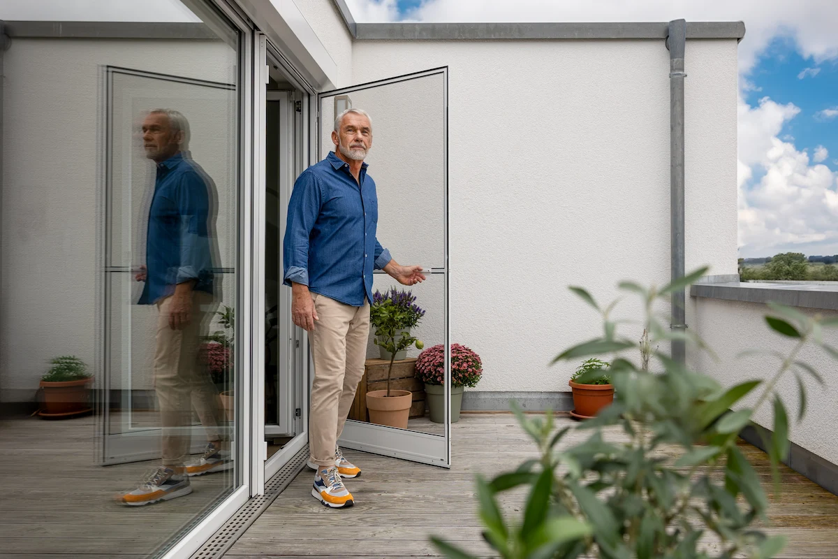 Drehtür mit Sprosse Weiß