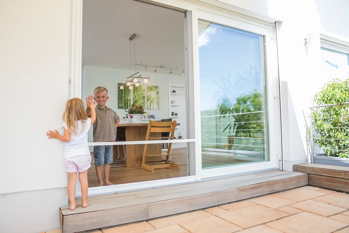 Schiebetür Weiß mit Sichtsprosse