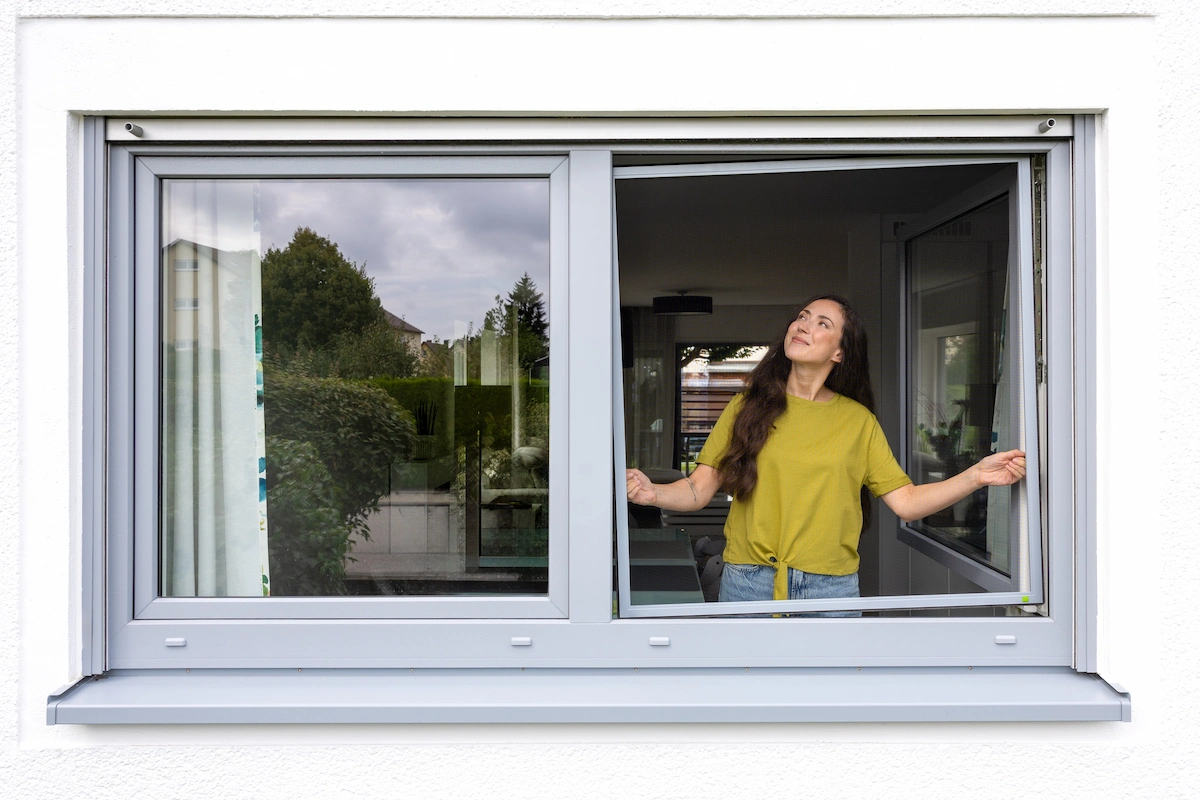 Insektenschutz Spannrahmen Grau zum einhängen